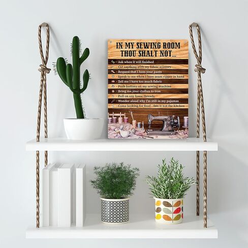 Retro Sewing Supplies Home Decor Wall Decor Sewing Accessories Wall Art Rustic Wooden Hanging Sign Quilting Supplies for Quilters Sewers Sewing Lovers Office Wall bedroom Sewing Room Living Room Decor in Kuwait