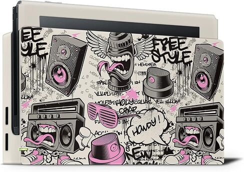 ملصق TACKY DESIGN Graffity Skin متوافق مع ملصقات Nintendo Switch Skins، غلاف وردي متوافق مع ملصقات Nintendo Switch فينيل 3M، غطاء Kawaii كامل in Saudi Arabia