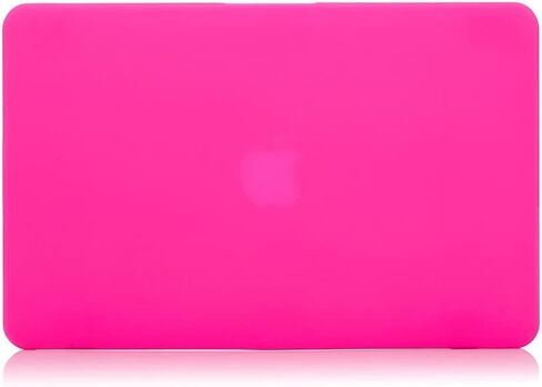 حافظة RUBAN لجهاز MacBook Air 13 بوصة A1466/A1369، غطاء حماية نحيف سهل التركيب 3 في 1 مع غطاء لوحة مفاتيح وواقي شاشة (وردي فاقع) in Kuwait