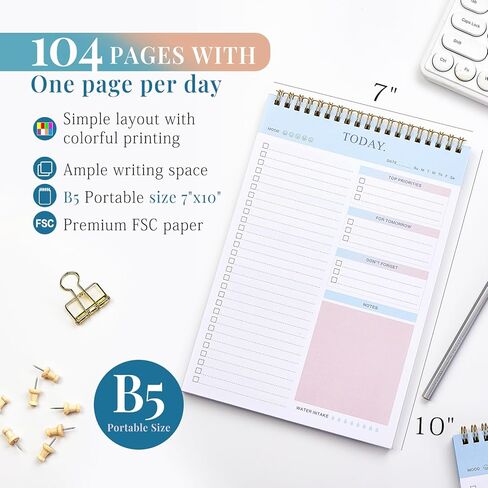 JUBTIC Weekly Planner Notepad with Pen - 52 Undated Weekly Calendar Pad Desk Planner Weekly To Do List Notepad Planning Pad Academic Planner Notebook Habit Tracker Journal Teacher Planner Organize Schedule Goals for Personal Life and Work -7" x 10" in Kuwait