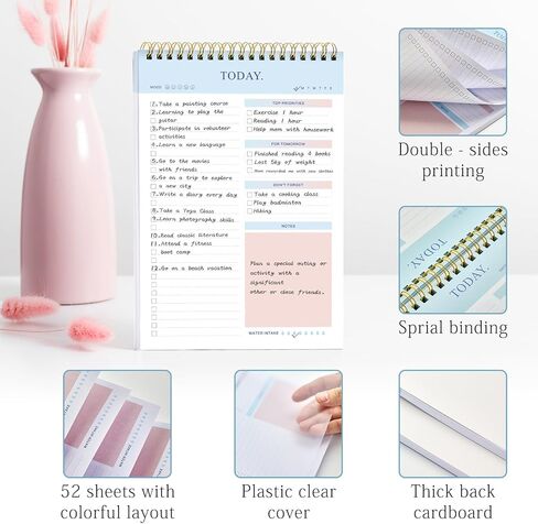 JUBTIC Weekly Planner Notepad with Pen - 52 Undated Weekly Calendar Pad Desk Planner Weekly To Do List Notepad Planning Pad Academic Planner Notebook Habit Tracker Journal Teacher Planner Organize Schedule Goals for Personal Life and Work -7" x 10" in Kuwait