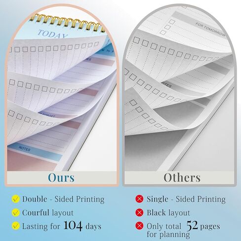 JUBTIC Weekly Planner Notepad with Pen - 52 Undated Weekly Calendar Pad Desk Planner Weekly To Do List Notepad Planning Pad Academic Planner Notebook Habit Tracker Journal Teacher Planner Organize Schedule Goals for Personal Life and Work -7" x 10" in Kuwait