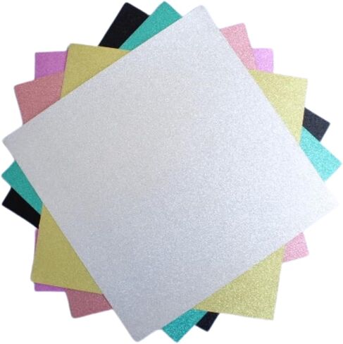 Silver Glitter Cardstock Paper 12x12 Inches, 250 GSM, 10 Sheets pack, Sparkly Front and Clean White Back, Non-Shedding, Acid-Free, for Scrapbooking, Card Making, Paper Crafts, DIY Projects in Saudi Arabia