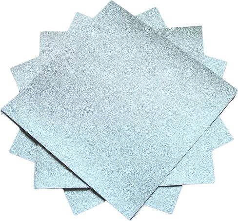 Silver Glitter Cardstock Paper 12x12 Inches, 250 GSM, 10 Sheets pack, Sparkly Front and Clean White Back, Non-Shedding, Acid-Free, for Scrapbooking, Card Making, Paper Crafts, DIY Projects in Saudi Arabia