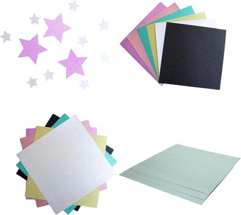 Silver Glitter Cardstock Paper 12x12 Inches, 250 GSM, 10 Sheets pack, Sparkly Front and Clean White Back, Non-Shedding, Acid-Free, for Scrapbooking, Card Making, Paper Crafts, DIY Projects in Saudi Arabia