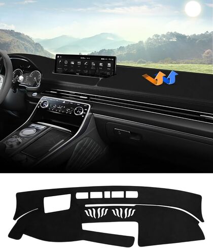 Autorder Dashboard Cover Mat for 2021 2022 2023 2024 Genesis GV80 Accessories Dash Cover Flannel Dash Mat Sunshade Glare UV Rays Protector (with Hud) in Kuwait
