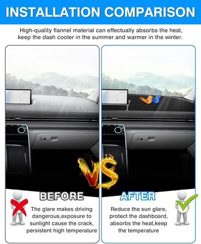 Autorder Dashboard Cover Mat for 2021 2022 2023 2024 Genesis GV80 Accessories Dash Cover Flannel Dash Mat Sunshade Glare UV Rays Protector (with Hud) in Kuwait