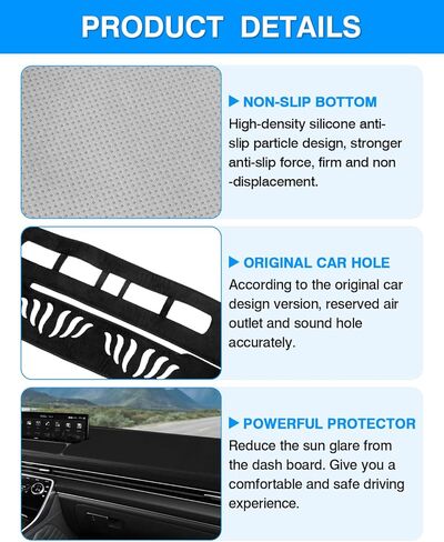 Autorder Dashboard Cover Mat for 2021 2022 2023 2024 Genesis GV80 Accessories Dash Cover Flannel Dash Mat Sunshade Glare UV Rays Protector (with Hud) in Kuwait