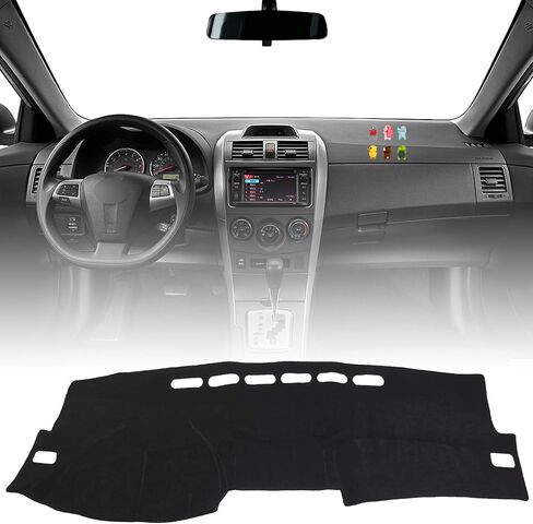 Interior Dashboard Cover Custom Compatible with Toyota Corolla 2009-2013, Dash Cover Mat Nonslip Fit for Toyota Corolla 2009 2010 2011 2012 2013 Dash Mat Protector Sunshade No Glare-Black in Saudi Arabia