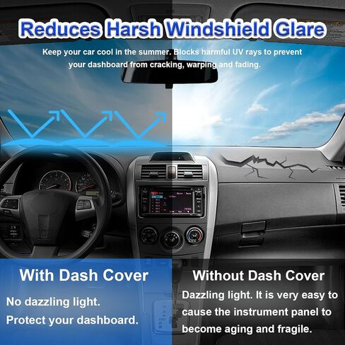 Interior Dashboard Cover Custom Compatible with Toyota Corolla 2009-2013, Dash Cover Mat Nonslip Fit for Toyota Corolla 2009 2010 2011 2012 2013 Dash Mat Protector Sunshade No Glare-Black in Saudi Arabia