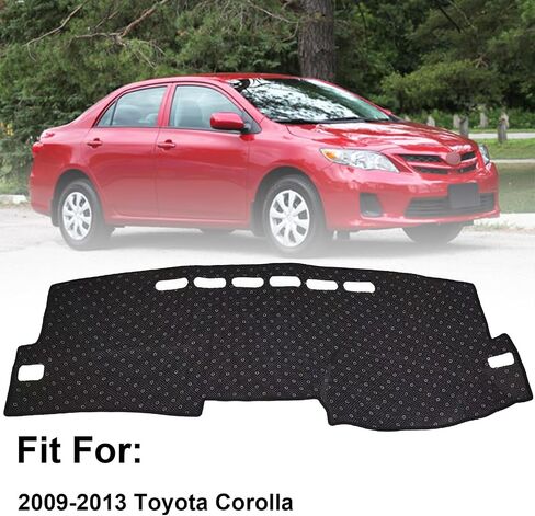 Interior Dashboard Cover Custom Compatible with Toyota Corolla 2009-2013, Dash Cover Mat Nonslip Fit for Toyota Corolla 2009 2010 2011 2012 2013 Dash Mat Protector Sunshade No Glare-Black in Saudi Arabia
