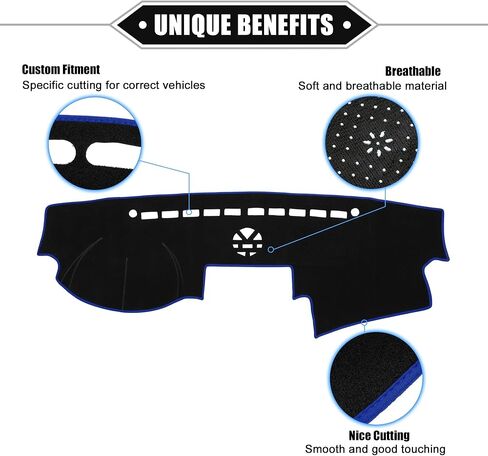 Car Dashboard Cover Mat Compatible for Kia Sorento 2010-2016, Protective Polyester Black Center Console Interior Trim Dash Board Mat in Kuwait