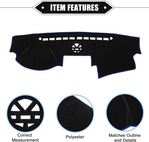 Car Dashboard Cover Mat Compatible for Kia Sorento 2010-2016, Protective Polyester Black Center Console Interior Trim Dash Board Mat in Kuwait