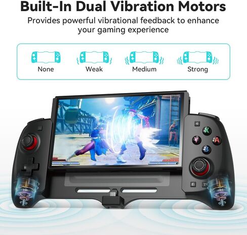 Switch Controller for Switch/OLED, One-Piece Joypad Controller Replacement for Switch Pro Controller, Switch Controllers Remote with Adjustable TURBO and Dual Motor Vibration (black) in Saudi Arabia