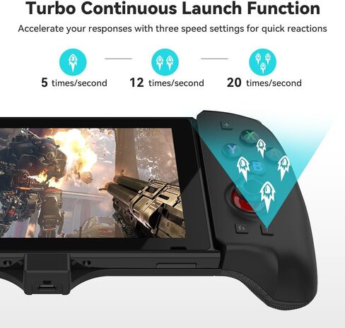Switch Controller for Switch/OLED, One-Piece Joypad Controller Replacement for Switch Pro Controller, Switch Controllers Remote with Adjustable TURBO and Dual Motor Vibration (black) in Saudi Arabia