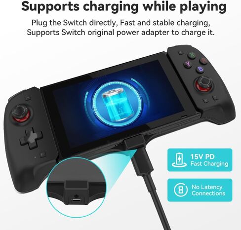 Switch Controller for Switch/OLED, One-Piece Joypad Controller Replacement for Switch Pro Controller, Switch Controllers Remote with Adjustable TURBO and Dual Motor Vibration (black) in Saudi Arabia