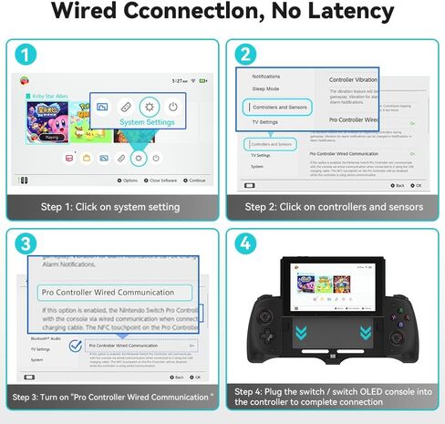 Switch Controller for Switch/OLED, One-Piece Joypad Controller Replacement for Switch Pro Controller, Switch Controllers Remote with Adjustable TURBO and Dual Motor Vibration (black) in Saudi Arabia