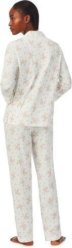 LAUREN Ralph Lauren 3/4 Sleeve Notch Collar Long PJ Set Ivory Floral XL (US 16-18) in Saudi Arabia