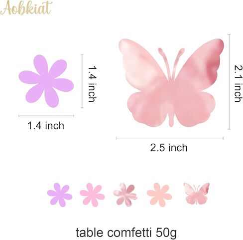 زينة حفلات الفراشة لأعياد ميلاد الفتيات والنساء، فوانيس ورقية أرجوانية وردية وزهور مناديل بوم بومس مع قصاصات ورق للحفلات، لحفلات استقبال المولود الجديد، وحفلات الزفاف، وديكور الحديقة in Kuwait