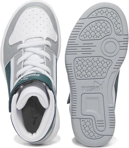 PUMA Rebound Layup خطاف وحلقة من الجلد الصناعي (للأطفال الصغار) بوما أبيض/ملكيت/رمادي متوسط ​​رائع 13.5 Little Kid M in Saudi Arabia