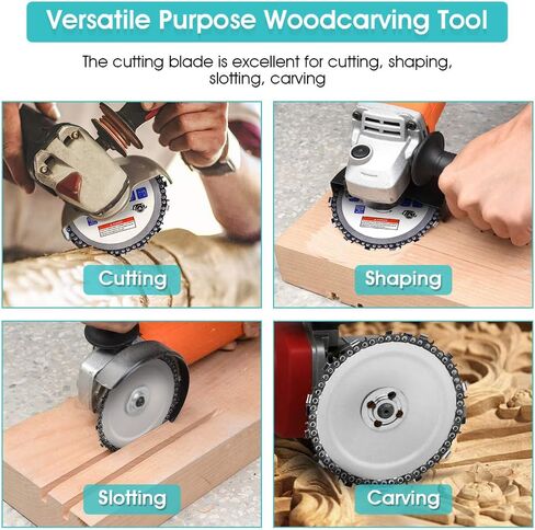 Chain Saw Disc 5 Inch Cutting Blade Wood Carving Disc for 7/8 Inch Center Hole Angle Grinder Accessory Woodcarving Saw Blade Sculpting, Shaping and Cutting Wheel with Teeth 125 mm in Saudi Arabia
