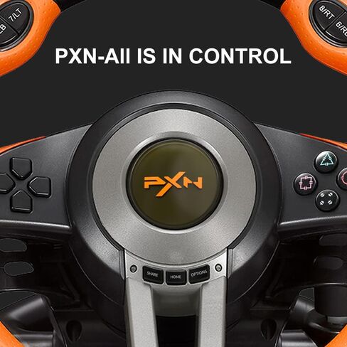 PXN V3 PRO Racing Wheel with Pedals for PC, Xbox, PS4, Switch | 11-Inch Wheel, Vibration Feedback, Paddle & Sequential Shifting, 180° Steering, 2-Pedal, Plug & Play Setup for Easy Gaming in Kuwait