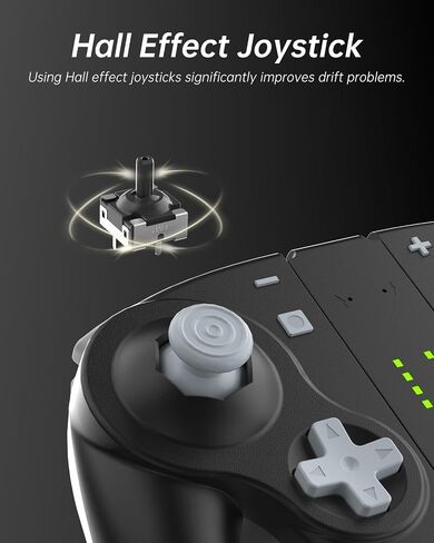 DOYOKY Hall Effect Joypad Retro Gamecube Style Wireless Controller for Switch/Switch OLED, Switch Controllers with Hall Effect Joystick/Replaceable Thumbsticks/Map Button/Turbo/6-Axis/Vibration(Black) in Saudi Arabia