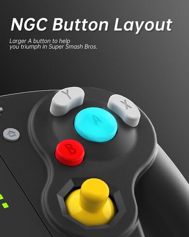 DOYOKY Hall Effect Joypad Retro Gamecube Style Wireless Controller for Switch/Switch OLED, Switch Controllers with Hall Effect Joystick/Replaceable Thumbsticks/Map Button/Turbo/6-Axis/Vibration(Black) in Saudi Arabia