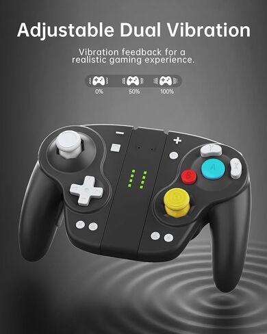 DOYOKY Hall Effect Joypad Retro Gamecube Style Wireless Controller for Switch/Switch OLED, Switch Controllers with Hall Effect Joystick/Replaceable Thumbsticks/Map Button/Turbo/6-Axis/Vibration(Black) in Saudi Arabia