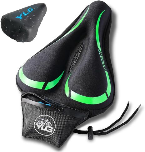 وسادة مقعد الدراجة YLG - غطاء مقعد الدراجة مبطن بالجل لراحة الرجال والنساء، مقعد دراجة للتمرين فائق النعومة متوافق مع بيلوتون، للاستخدام الخارجي والداخلي، حقيبة صغيرة مصممة لتغطية مقاومة للماء in Kuwait