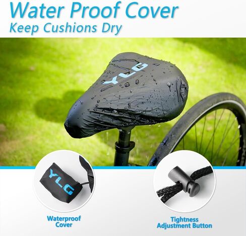 وسادة مقعد الدراجة YLG - غطاء مقعد الدراجة مبطن بالجل لراحة الرجال والنساء، مقعد دراجة للتمرين فائق النعومة متوافق مع بيلوتون، للاستخدام الخارجي والداخلي، حقيبة صغيرة مصممة لتغطية مقاومة للماء in Kuwait