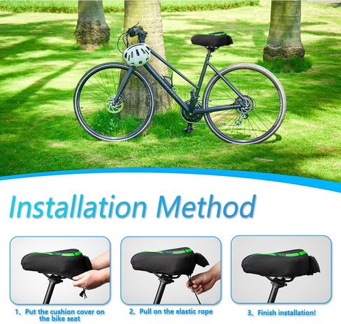 وسادة مقعد الدراجة YLG - غطاء مقعد الدراجة مبطن بالجل لراحة الرجال والنساء، مقعد دراجة للتمرين فائق النعومة متوافق مع بيلوتون، للاستخدام الخارجي والداخلي، حقيبة صغيرة مصممة لتغطية مقاومة للماء in Kuwait