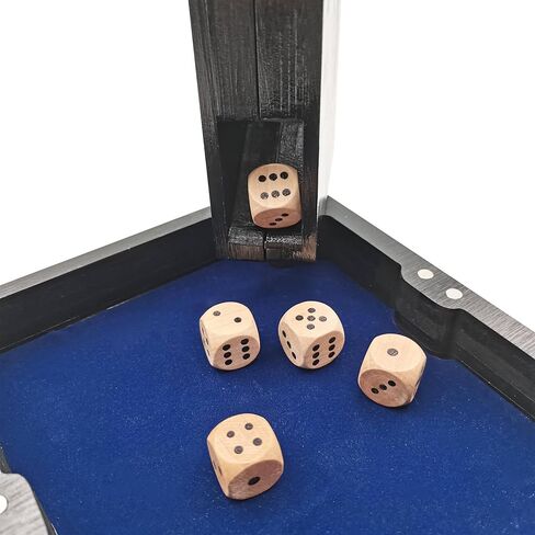 برج النرد وصينية | أسود مع بطانة زرقاء مخملية | اكسسوارات دي اند دي | علبة النرد DND | بكرة النرد | برج النرد المحمول | صندوق النرد | الزنزانات والتنينات وRPG in Kuwait