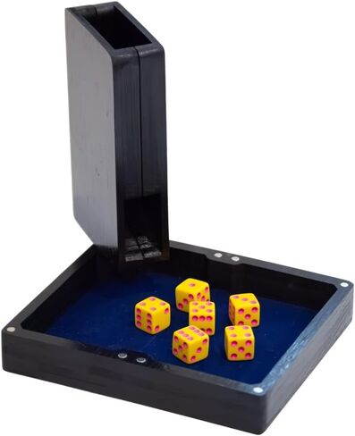 برج النرد وصينية | أسود مع بطانة زرقاء مخملية | اكسسوارات دي اند دي | علبة النرد DND | بكرة النرد | برج النرد المحمول | صندوق النرد | الزنزانات والتنينات وRPG in Kuwait