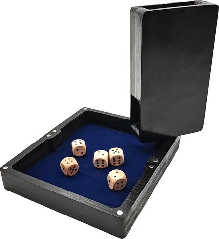 برج النرد وصينية | أسود مع بطانة زرقاء مخملية | اكسسوارات دي اند دي | علبة النرد DND | بكرة النرد | برج النرد المحمول | صندوق النرد | الزنزانات والتنينات وRPG in Kuwait