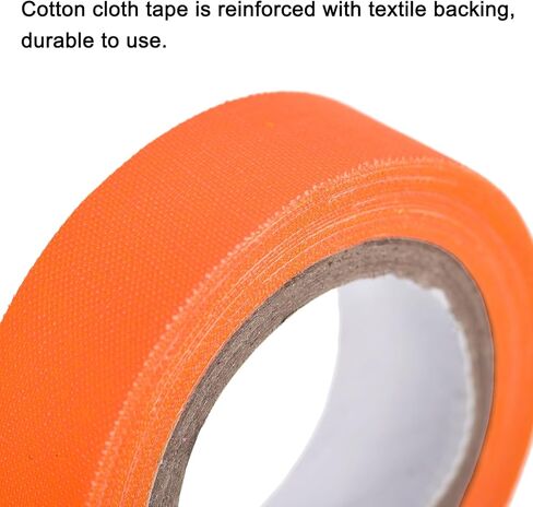 شريط قماشي من uxcell 2Rolls Neon Gaffers، مقاس 0.6 بوصة × 16.5 قدم يتوهج في الظلام، شريط لاصق فلورسنت أسود خفيف لتزيين المنزل للحفلات، برتقالي in Kuwait