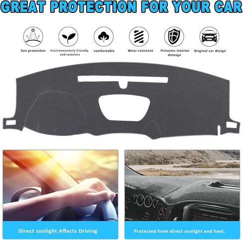 سجادات لوحة القيادة لسيارة Chevy شيفروليه سيلفرادو 2019-2021، غطاء سجادة داش لسيارة 2019-2022 GMC Sierra، رمادي in Kuwait