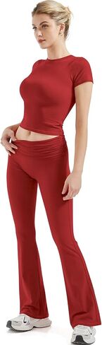 SUUKSESS Women 2 Piece Lounge Sets Going Out Y2K Foldover Pants Matching Pajamas in Saudi Arabia