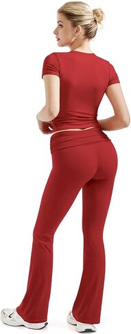 SUUKSESS Women 2 Piece Lounge Sets Going Out Y2K Foldover Pants Matching Pajamas in Saudi Arabia