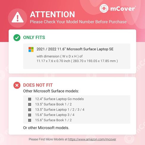 حافظة mCover متوافقة مع 2021-2022 11.6 بوصة Microsoft Surface Laptop SE فقط (غير متوافقة مع أي نماذج سطحية أخرى) - أسود in Kuwait