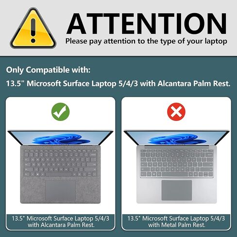 DONGKE Case ONLY Compatible with 13.5" Microsoft Surface Laptop 5/4 / 3 Laptop with Alcantara Keyboard Model: 1950/1958, Plastic Hard Shell Case with Keyboard Cover & Screen Protector, Matte Clear in Saudi Arabia