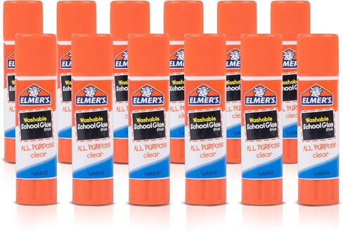 Elmers Glue Sticks, 0.24 Ounce - Glue Sticks Bulk 12 Count, White Glue Stick, Clear,White in Saudi Arabia
