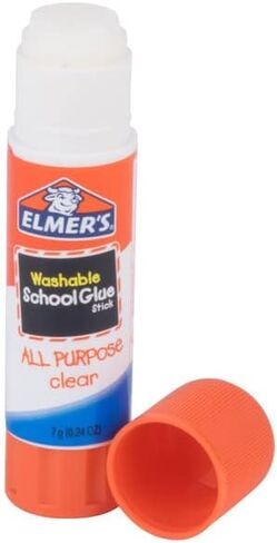 أعواد غراء إلمرز، 0.24 أونصة - مجموعة أعواد غراء عدد 12، عصا غراء بيضاء، شفافة، بيضاء in Kuwait