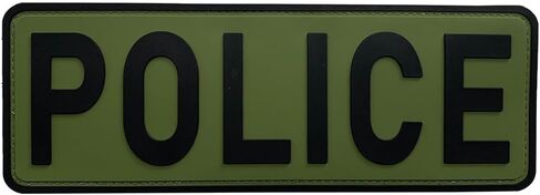 رقعة شرطة كبيرة مقاس 8.5 بوصة × 3 بوصة لسترة عسكرية تكتيكية وحامل لوحة قتالية لإنفاذ القانون (أسود وأخضر) in Kuwait