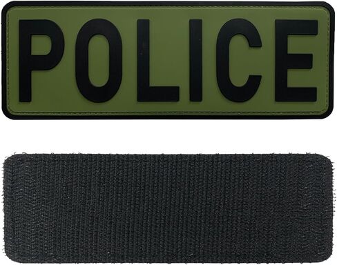 رقعة شرطة كبيرة مقاس 8.5 بوصة × 3 بوصة لسترة عسكرية تكتيكية وحامل لوحة قتالية لإنفاذ القانون (أسود وأخضر) in Kuwait