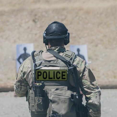 رقعة شرطة كبيرة مقاس 8.5 بوصة × 3 بوصة لسترة عسكرية تكتيكية وحامل لوحة قتالية لإنفاذ القانون (أسود وأخضر) in Kuwait