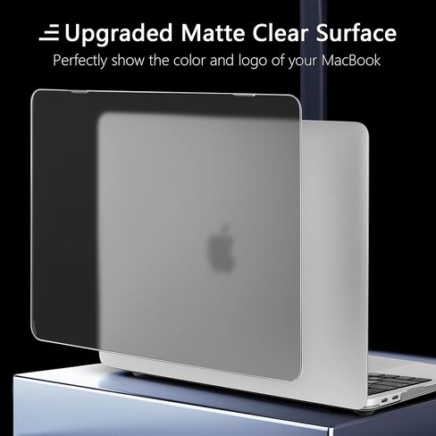 Case for MacBook Air 13" M1 2021 2020 2019 2018 Released A2337/A2179/A1932, Anti-Fingerprint Hard Shell Case with Keyboard Cover & Trackpad Protector & Webcam Cover, Transparent in Saudi Arabia