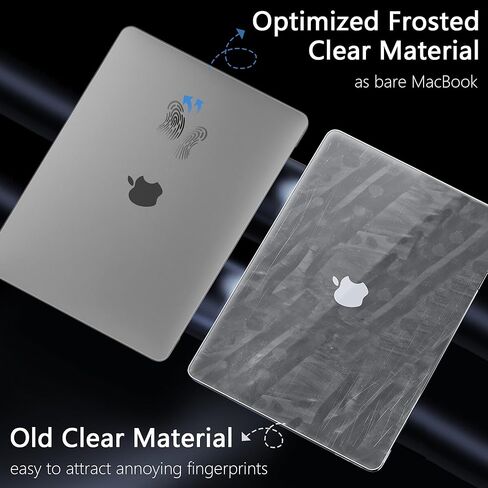 Case for MacBook Air 13" M1 2021 2020 2019 2018 Released A2337/A2179/A1932, Anti-Fingerprint Hard Shell Case with Keyboard Cover & Trackpad Protector & Webcam Cover, Transparent in Saudi Arabia