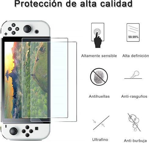 مجموعة ملحقات لجهاز Nintendo Switch OLED، مجموعة ملحقات مع حقيبة حمل، واقي شاشة، كابل شاحن USB، مقابض إبهام، حامل ألعاب متوافق مع Swith OLED(28 en 1) in Saudi Arabia