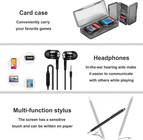 مجموعة ملحقات لجهاز Nintendo Switch OLED، مجموعة ملحقات مع حقيبة حمل، واقي شاشة، كابل شاحن USB، مقابض إبهام، حامل ألعاب متوافق مع Swith OLED(28 en 1) in Saudi Arabia